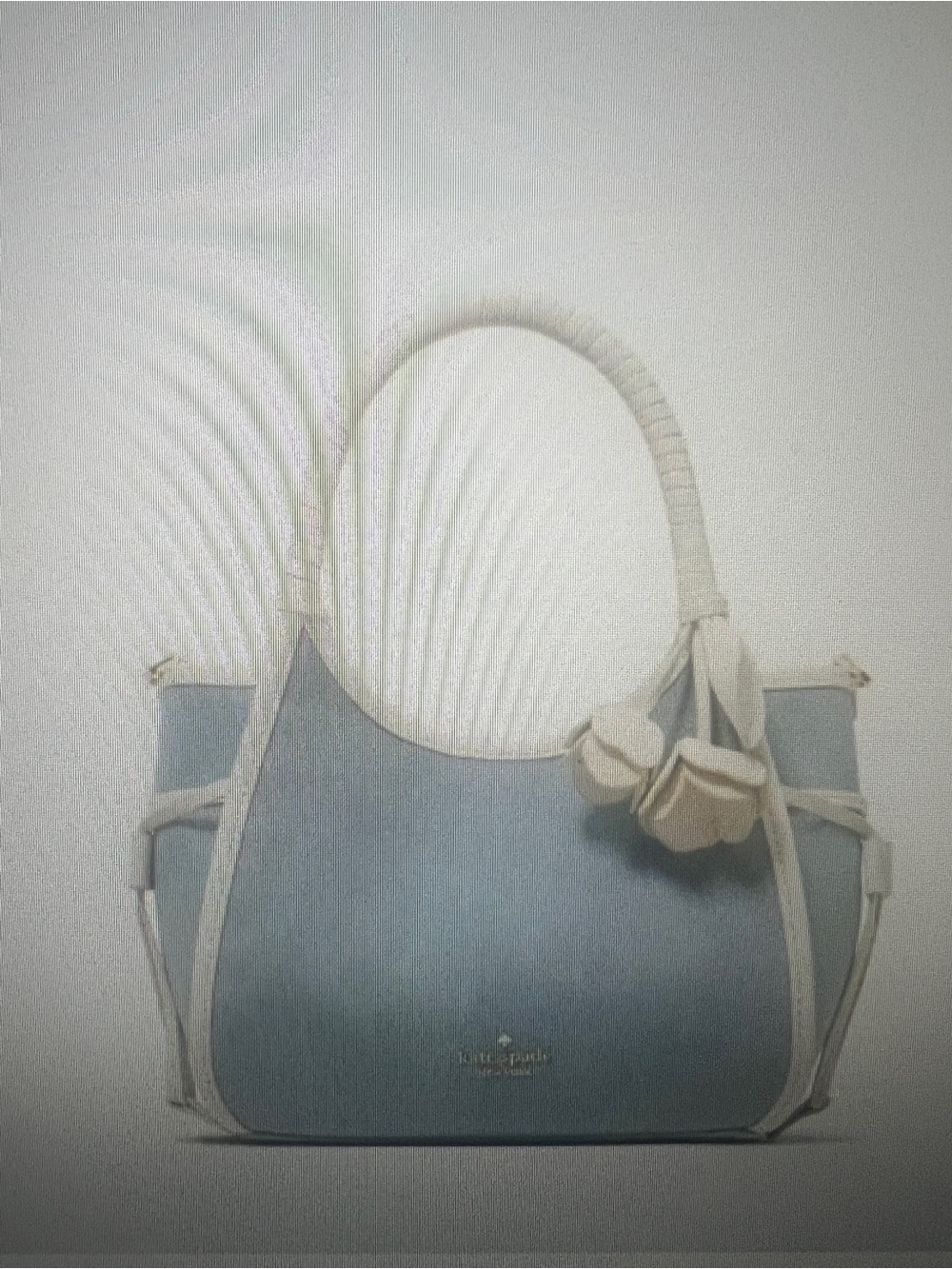NWT Kate Spade Mini Carryall Stash Bag Blue Denim + Leather Charm